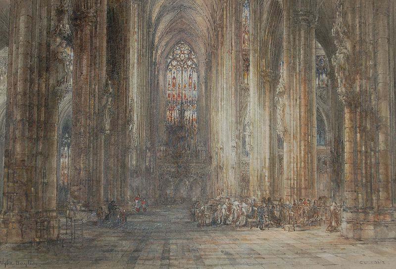 Wyke Bayliss Cologne Cathedral, pen and watercolour Spain oil painting art